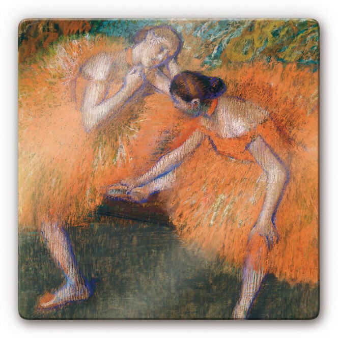 Glasbild Degas - Zwei Tänzerinnen