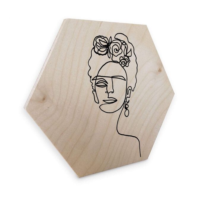 Hexagon - Holz Birke-Furnier - Hariri - Frida Kahlo
