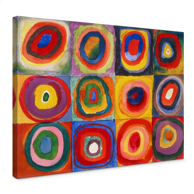 Leinwandbild Kandinsky - Farbstudie Quadrate und konzentrische Ringe