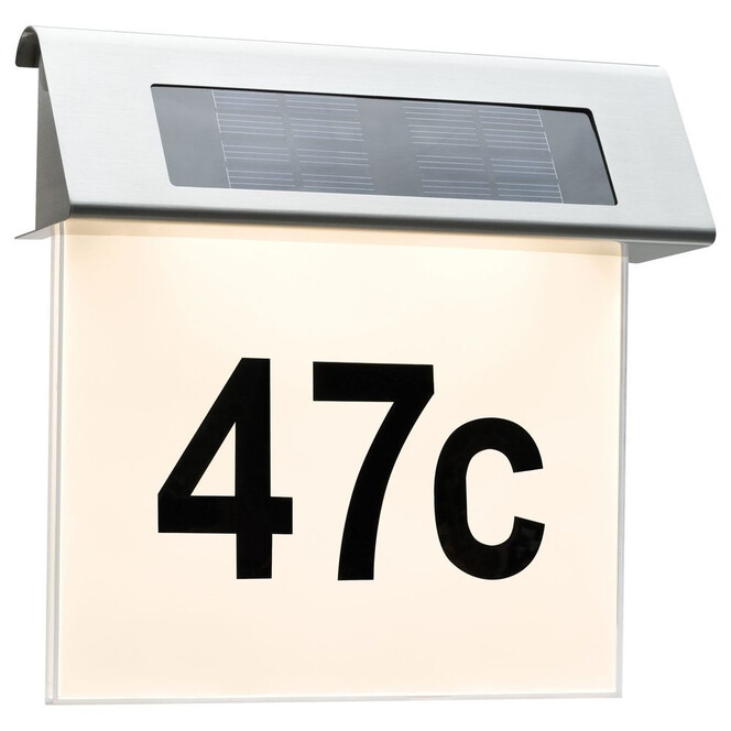 Outdoor Solar Hausnummernleuchte LED Edelstahl, Weiss, 1er Set IP44 - Bild 1