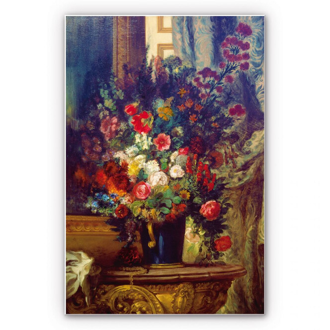 Wandbild Delacroix - Vase mit Blumen auf einer Konsole