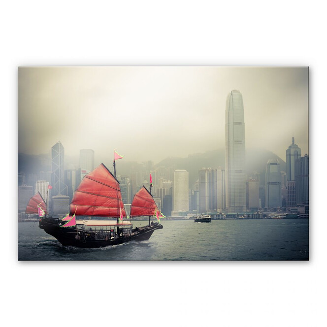 Acrylglasbild Sailing in Hongkong