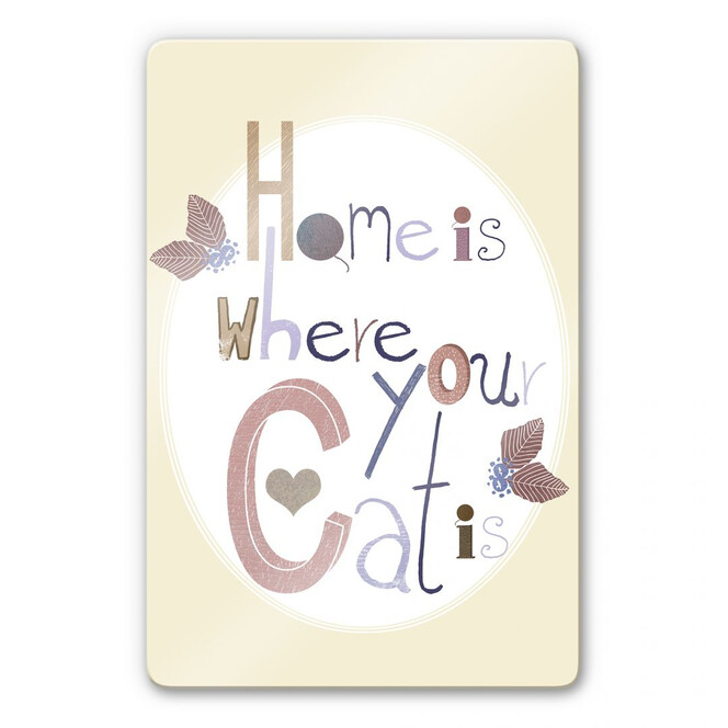 Glasbild Loske - Home is where your Cat is