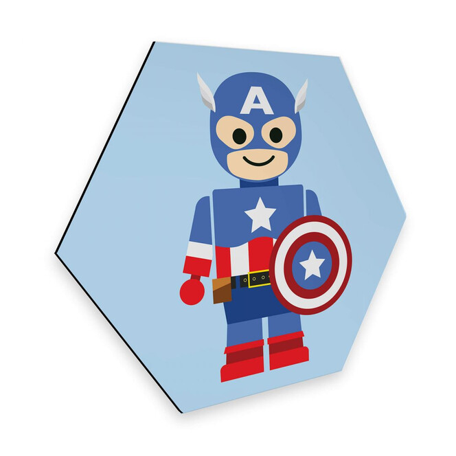 Hexagon - Alu-Dibond Gomes - Captain America Spielzeug