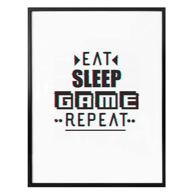 Poster Eat sleep game repeat - Glitch Effekt