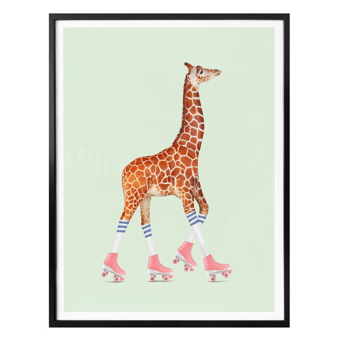Poster Loose – Rollerskating Giraffe