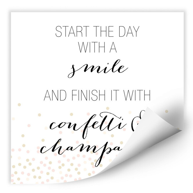 Wallprint Confetti & Cream - Start the day with a smile