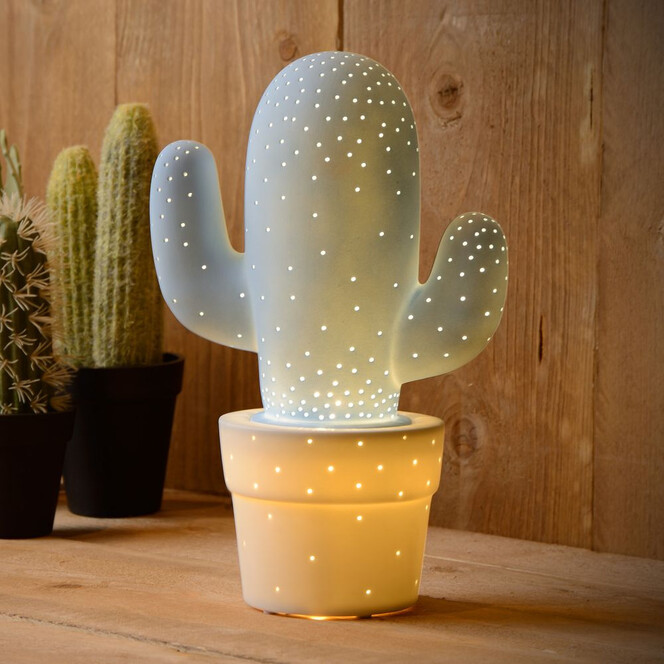 Tischleuchte Cactus, Keramik, E14. pastellblau - Bild 1