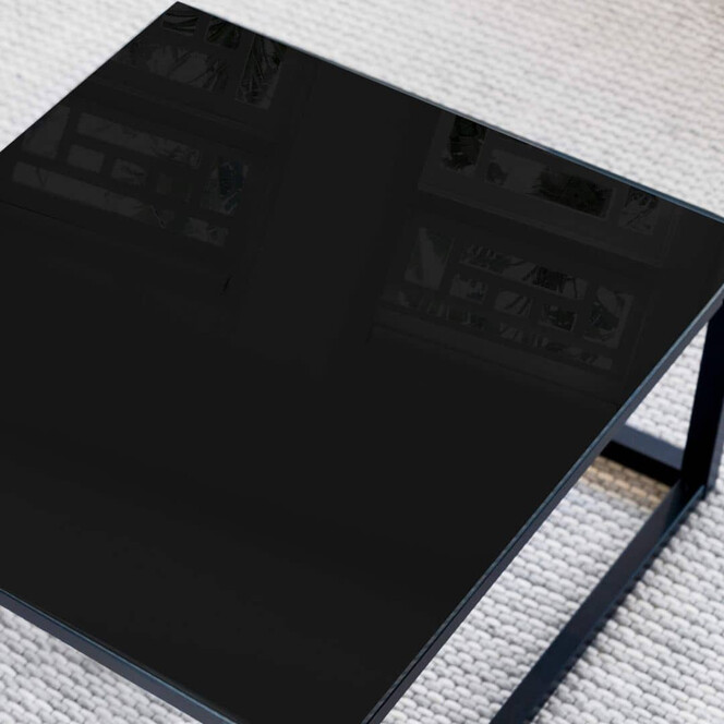 Tischplatte aus Glas - Uni Schwarz - Quadratisch - 60x60cm - Bild 1