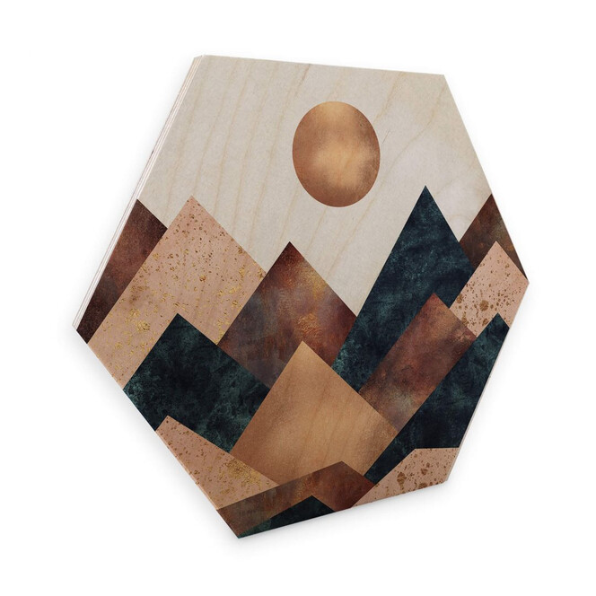Hexagon - Holz Birke-Furnier Fredriksson - Herbst in den Bergen