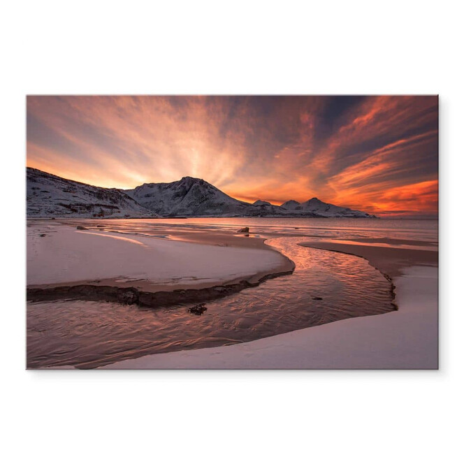 Acrylglasbild Zakravsky - Goldener Sonnenuntergang