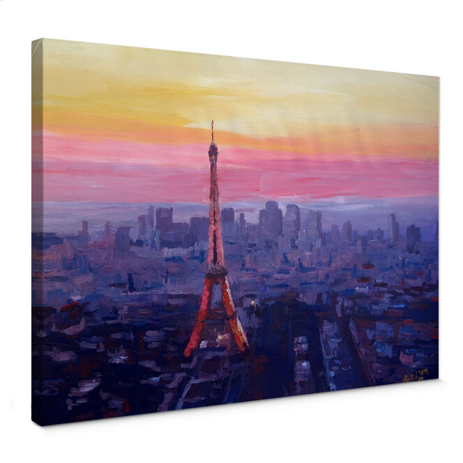 Leinwandbild Bleichner - Pariser Eiffelturm in der Abenddämmerung