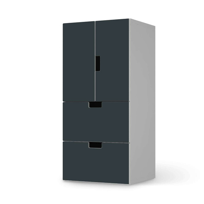 Möbelfolie IKEA Stuva / Malad - 2 Schubladen und 2 kleine Türen - Blaugrau Dark- Bild 1
