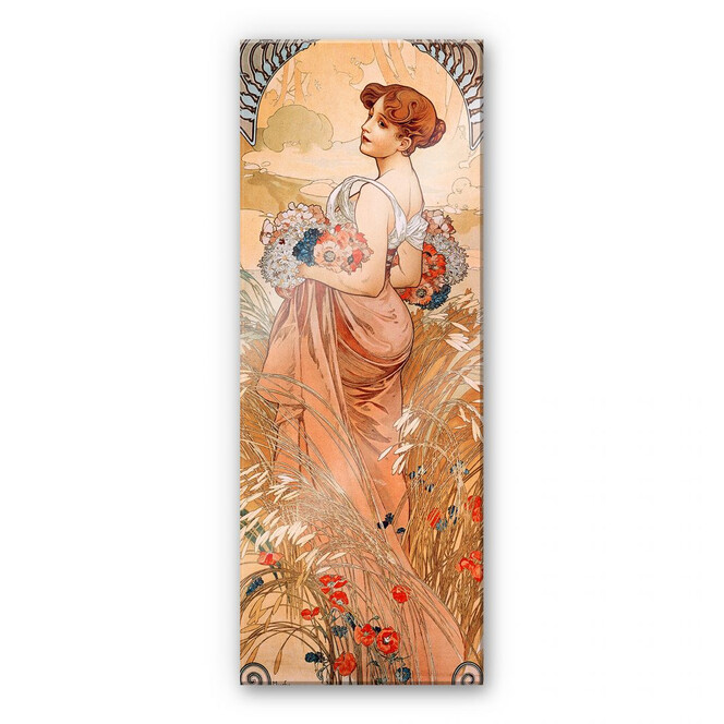 Acrylglasbild Mucha - Jahreszeiten: Der Sommer 1900