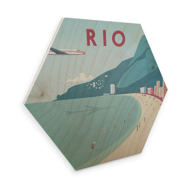 Hexagon - Holz Birke-Furnier Rivers - Rio de Janeiro
