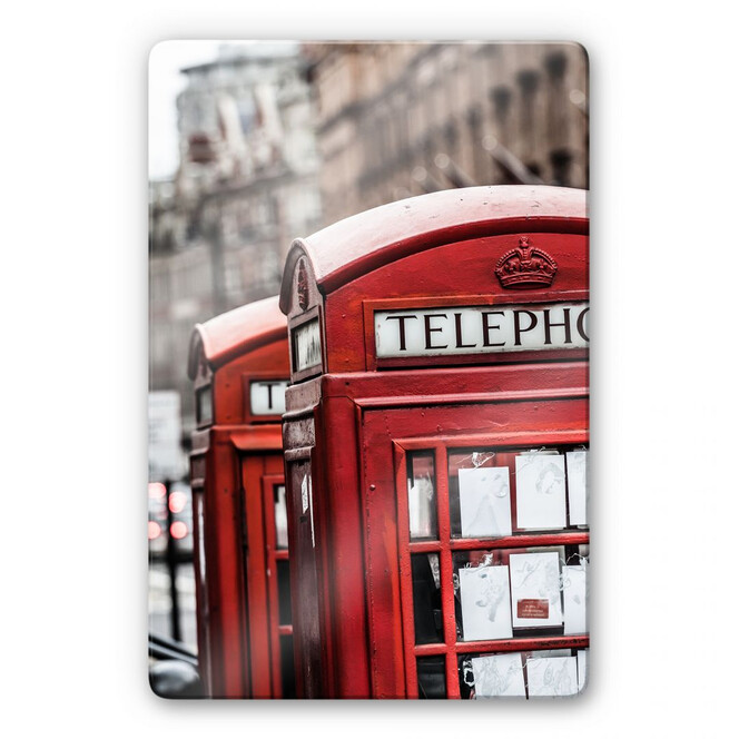 Glasbild Britische Telefonzelle