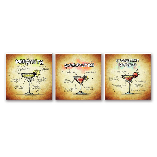 Wandbild Cocktails Set 01 (3-teilig)