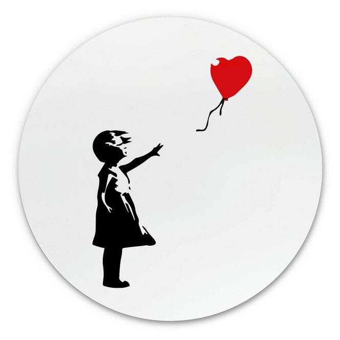 Alu-Dibond Banksy - Girl with the red balloon - Rund