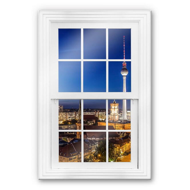Glasbild 3D - Fenster - Berlin Panorama