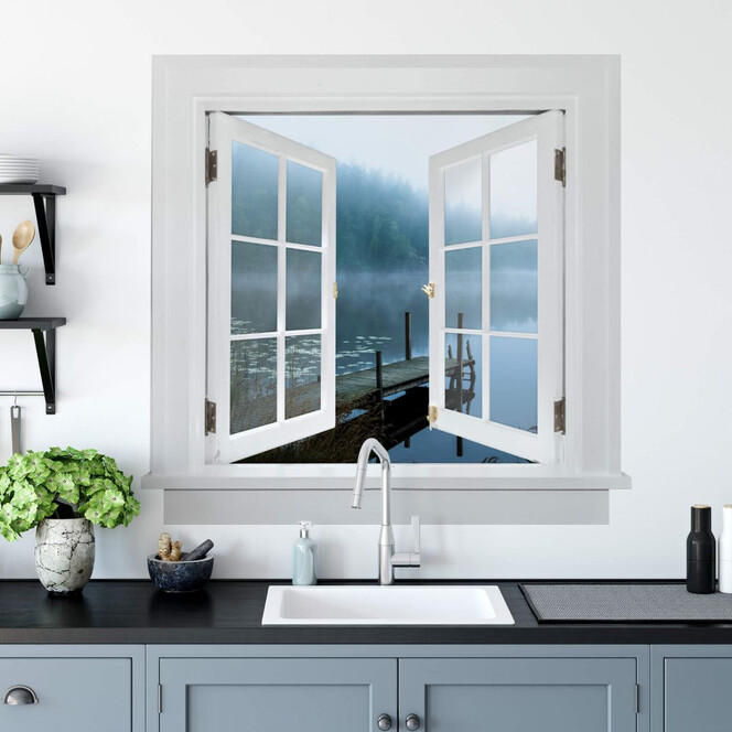 3D Wandtattoo Fenster quadratisch - Lindsten - Moody Morning