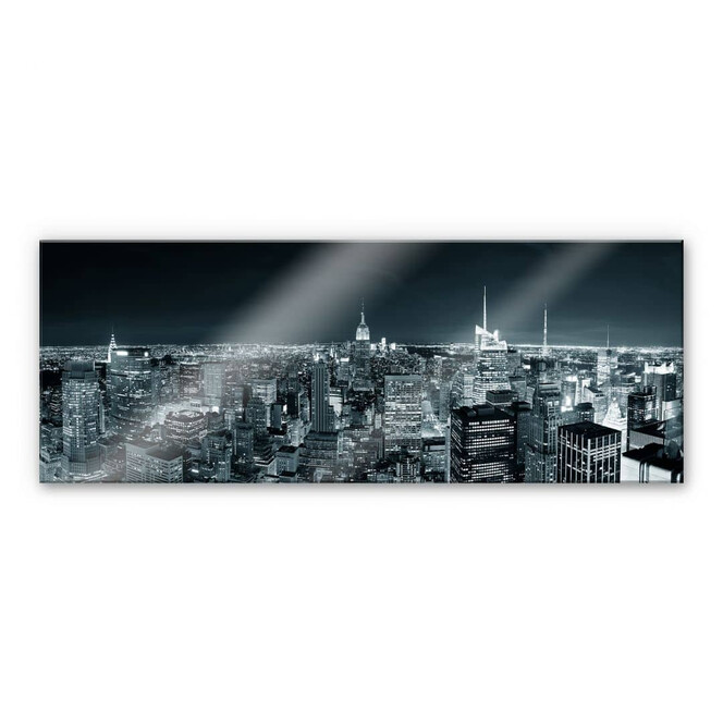 Acrylglasbild New York at Night 2 - Panorama