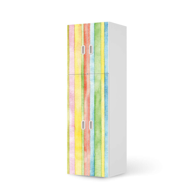 Möbelfolie IKEA Stuva / Fritids - 2 grosse und 2 kleine Türen - Watercolor Stripes- Bild 1