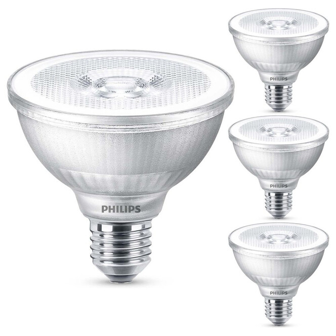Philips LED Lampe ersetzt 75W, E27 Reflektor PAR30S, warmweiss, 740 Lumen, dimmbar, 4er Pack Energieklasse A&