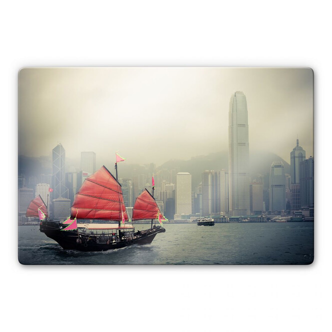 Glasbild Sailing in Hongkong
