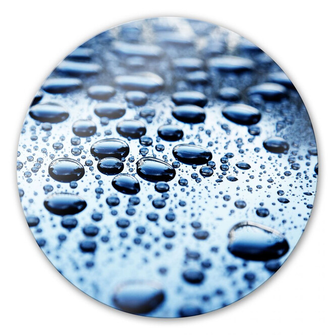 Glasbild Waterdrops - rund
