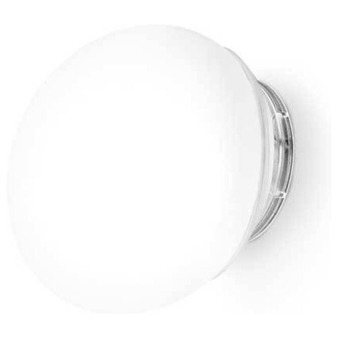 Runde LED Wandleuchte Goccia, Glas, weiss, IP44