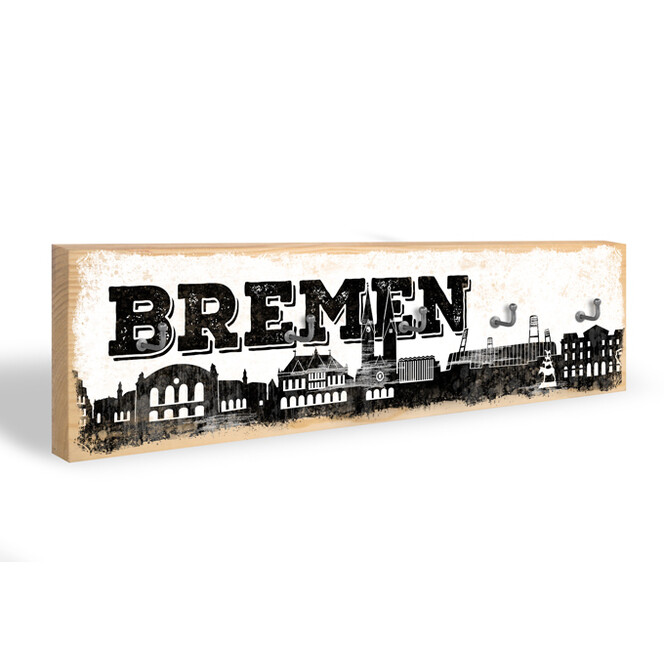 Schlüsselbrett Bremen Skyline + 5 Haken
