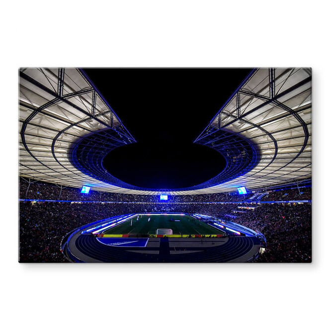 Glasbild Hertha BSC Olympiastadion bei Nacht
