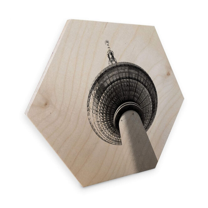 Hexagon - Holz Birke-Furnier - Der Fernsehturm