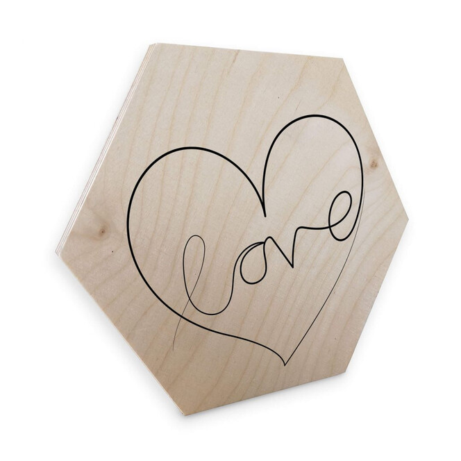 Hexagon - Holz Birke-Furnier Hariri - Love Lines