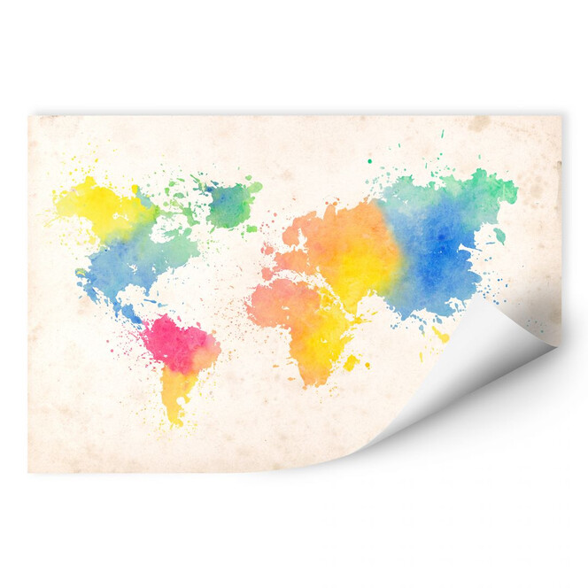 Wallprint Weltkarte - Watercolour