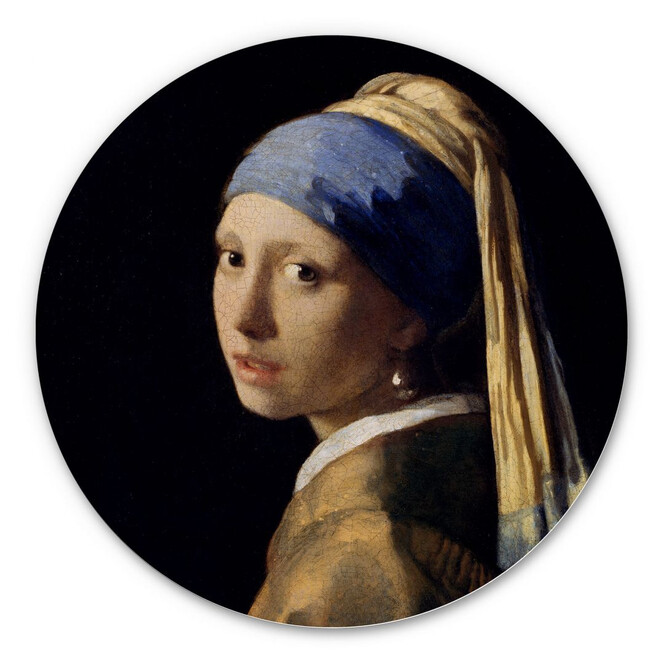 Alu-Dibond Vermeer - Das Mädchen mit dem Perlenohrgehänge - Rund