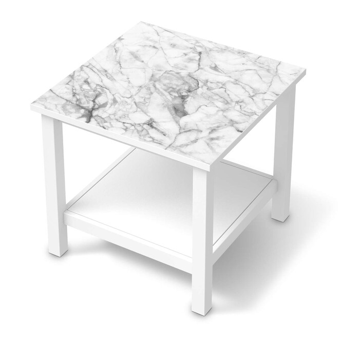 Möbel Klebefolie IKEA Hemnes Tisch 55x55cm - Marmor weiss- Bild 1