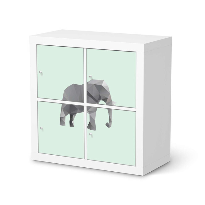 Möbelfolie IKEA Expedit Regal 4 Türen - Origami Elephant- Bild 1