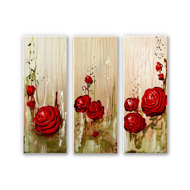 Wandbild Fedrau - Roses (3-teilig)