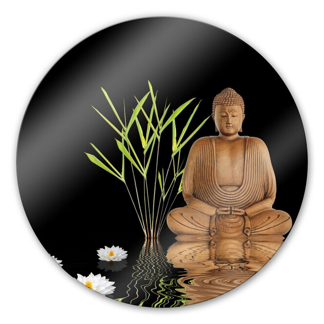 Glasbild Zen Buddha - rund