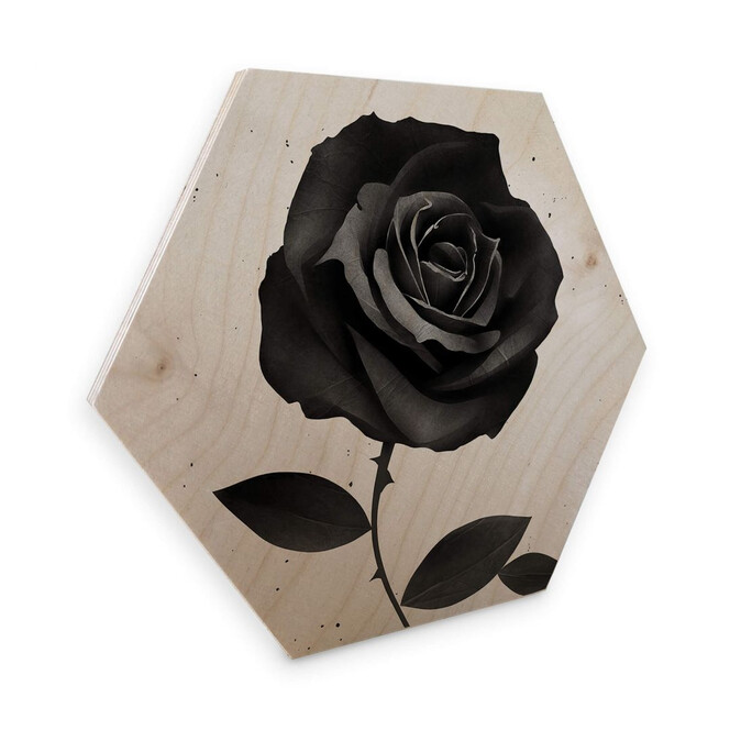 Hexagon - Holz Birke-Furnier Ireland - Fabric Rose