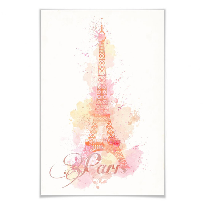 Poster La Tour Eiffel Aquarelle
