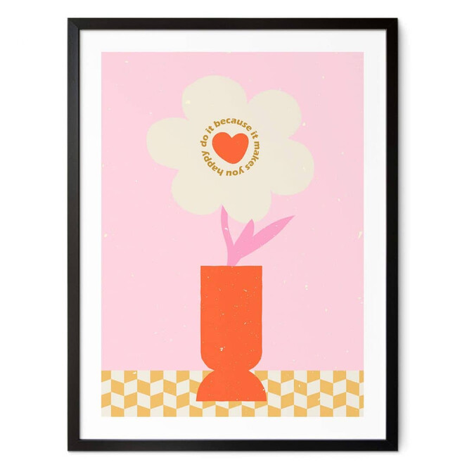 Poster NKTN - Retro Blume: Do it because it makes you happy