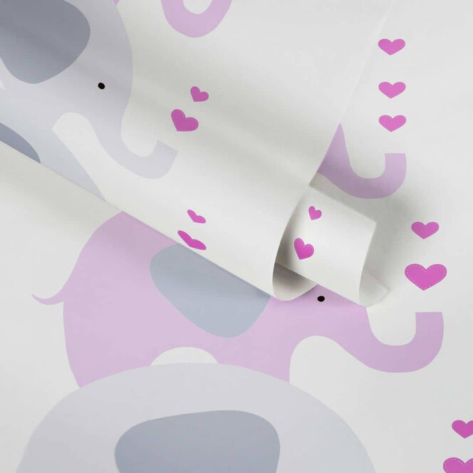 A.S. Création Kinderzimmertapete Little Love Vliestapete mit niedlichen Elefanten rosa, grau, weiss