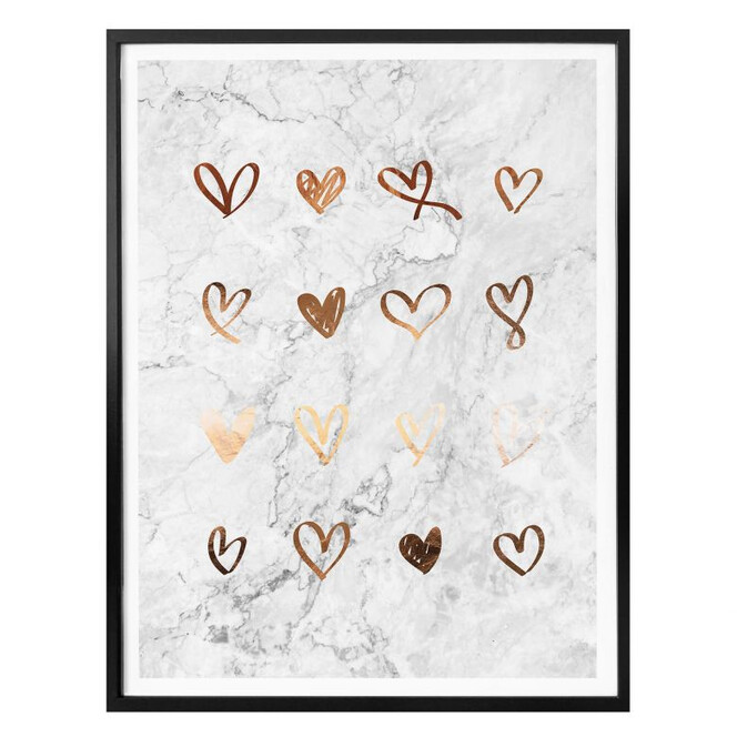 Poster Kupfer - Herzen