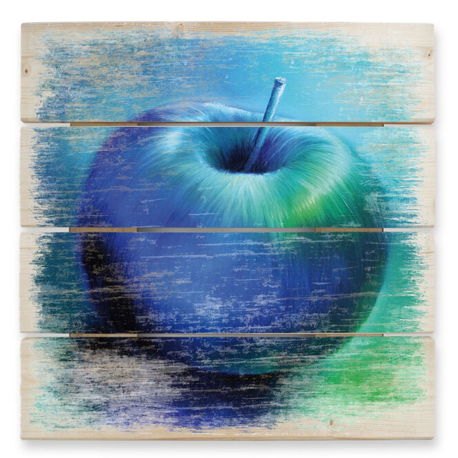 Holzbild Schmucker - Blauer Apfel
