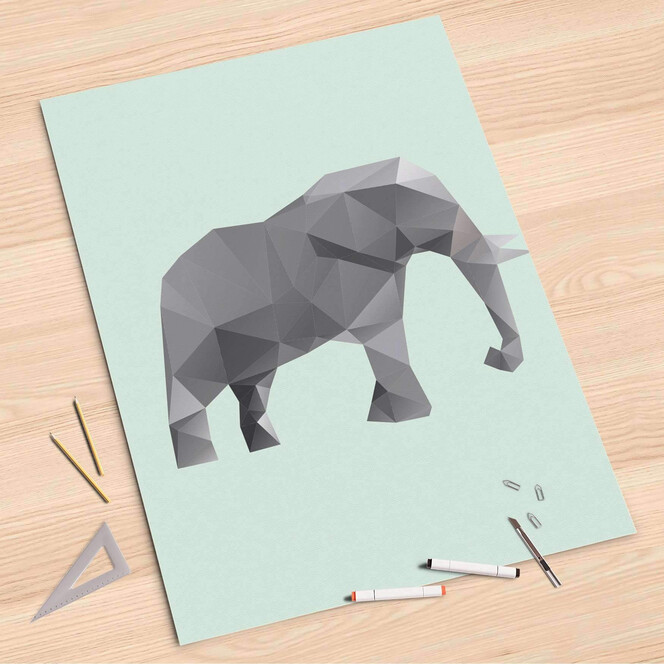 Folienbogen (80x120cm) - Origami Elephant- Bild 1