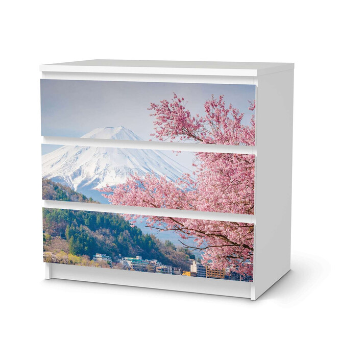 Klebefolie IKEA Malm Kommode 3 Schubladen - Mount Fuji- Bild 1