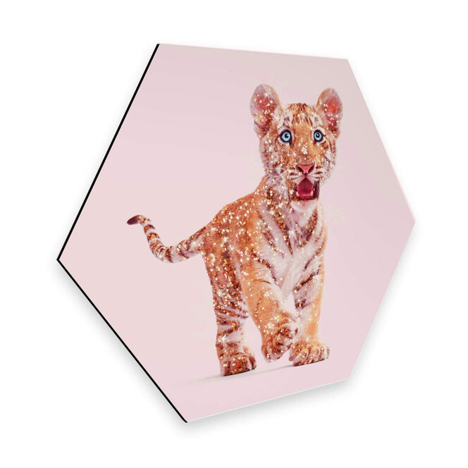 Hexagon - Alu-Dibond Loose - Glitter Tiger