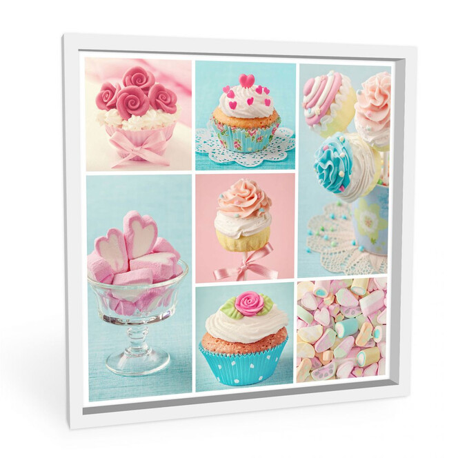 Wandbild Cupcake-Collage - quadratisch